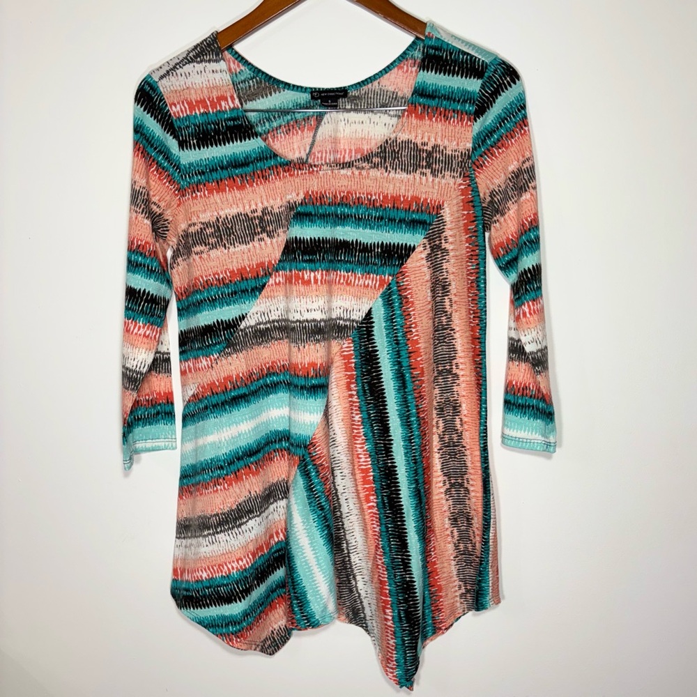 New Directions Size S Striped Multicolor Women's Top